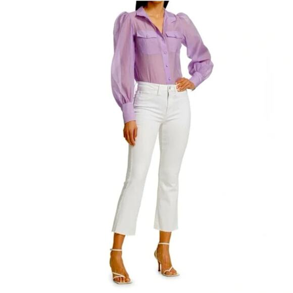 Joe's White Flawless Hi Rise Honey Curvy Cropped Boot Jeans - Picture 1 of 13
